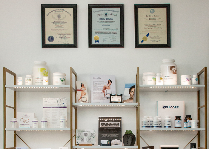 Products and awards of White Onyx Functional & Aesthetic Medicine in Gardner, MA